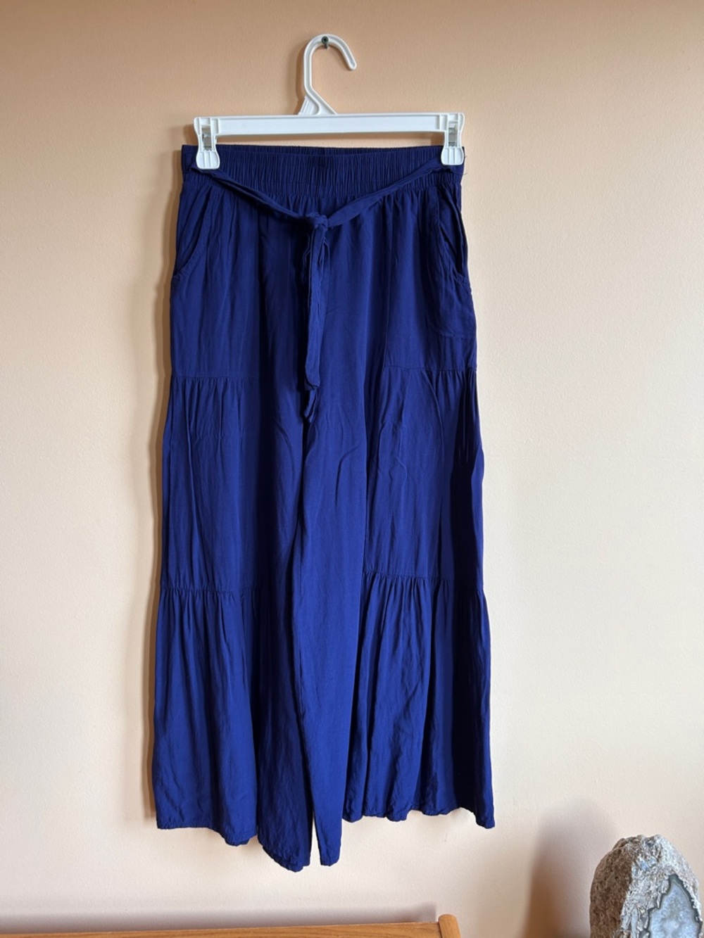 Flowy Wide-Leg Pants in Deep Navy